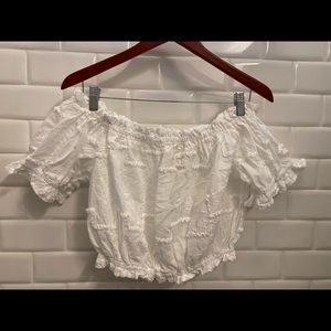 Ocean Drive White Off Shoulder Top